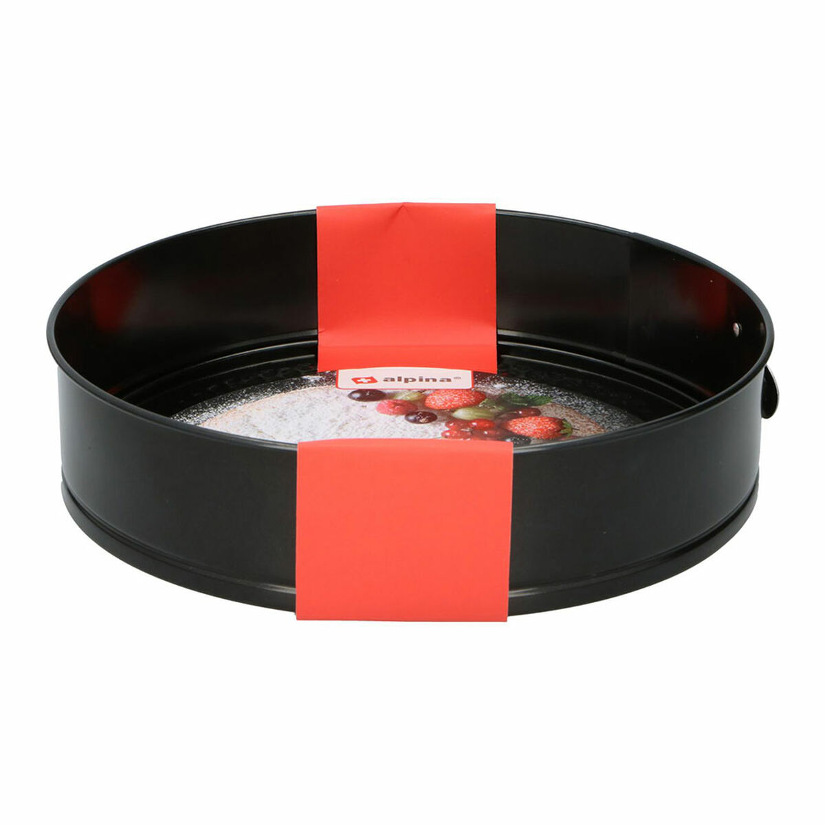 Stampo per Torte Alpina Antiscivolo Rotondo Nero Acciaio Ø 28 x 6,7 cm - Immagine 2