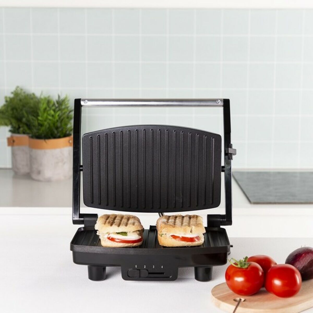 Grill a contatto Tristar GR-2856 1000W Nero Acciaio 28 x 19 cm - Immagine 5
