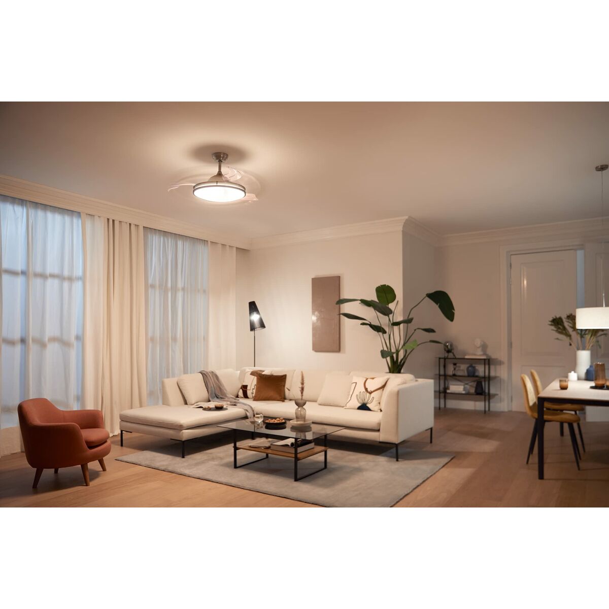 Ventilatore da Soffitto con Luce Philips Atlas 35 W 28 W 4500 Lm nichel (2700 K) - Immagine 6