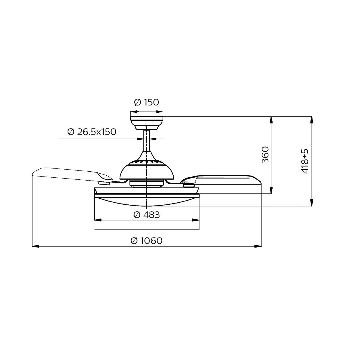 Ventilatore da Soffitto con Luce Philips Atlas 35 W 28 W 4500 Lm nichel (2700 K) - Immagine 7