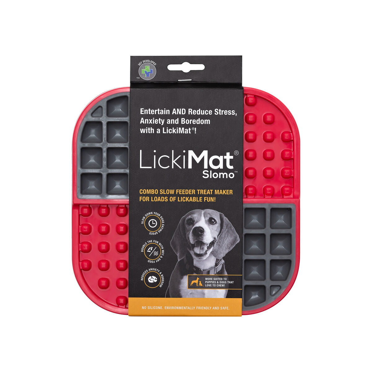 Ciotola per cani Lickimat polipropilene TPR Rosso - Immagine 2