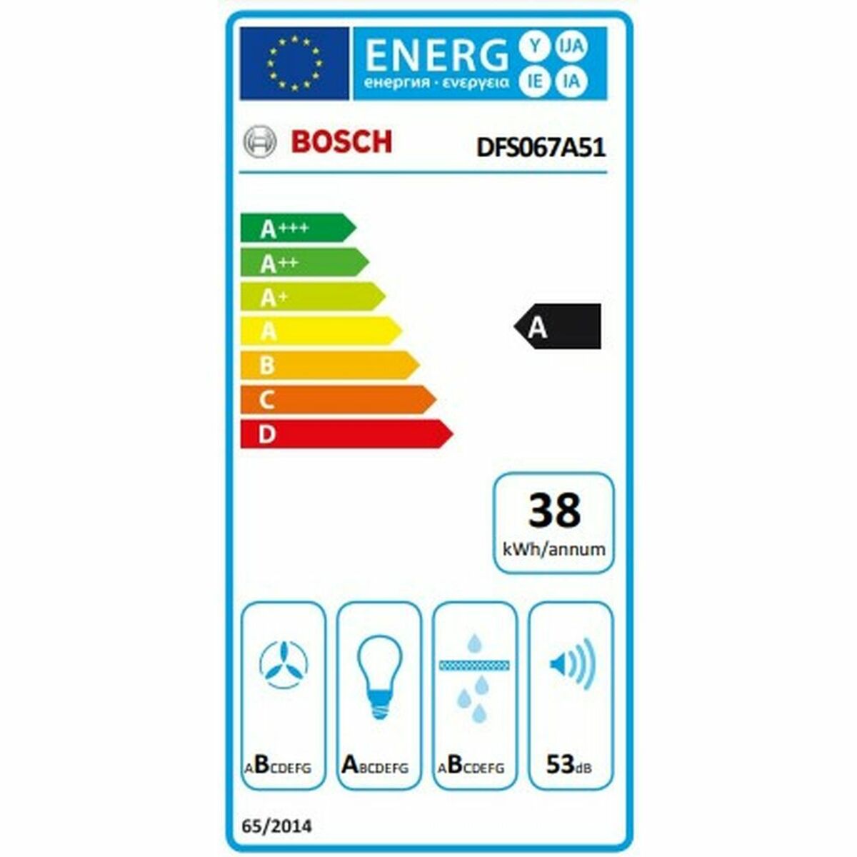 Cappa Classica BOSCH DFS067A51 60 cm 730 m3/h 140W A - Immagine 3