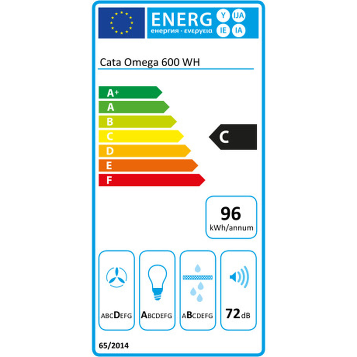 Cappa Classica Cata OMEGA II 600WH Bianco 270 W - Immagine 4