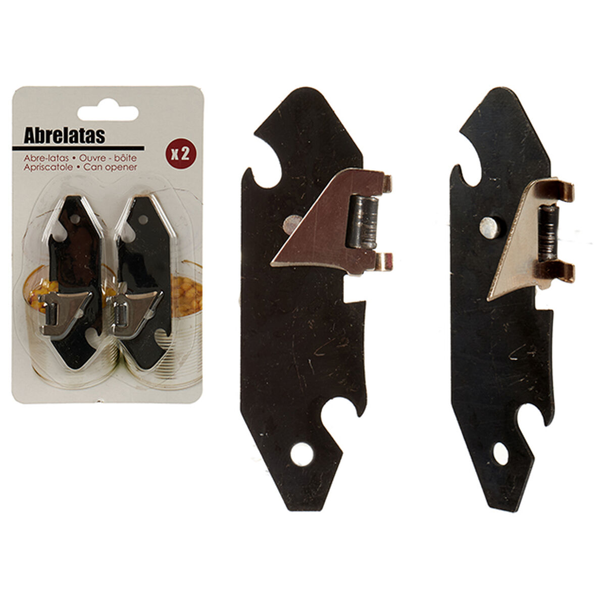 Apriscatole Nero Argentato 1 x 15 x 9 cm 9 x 15 x 1,5 cm (12 Unità) - Immagine 2