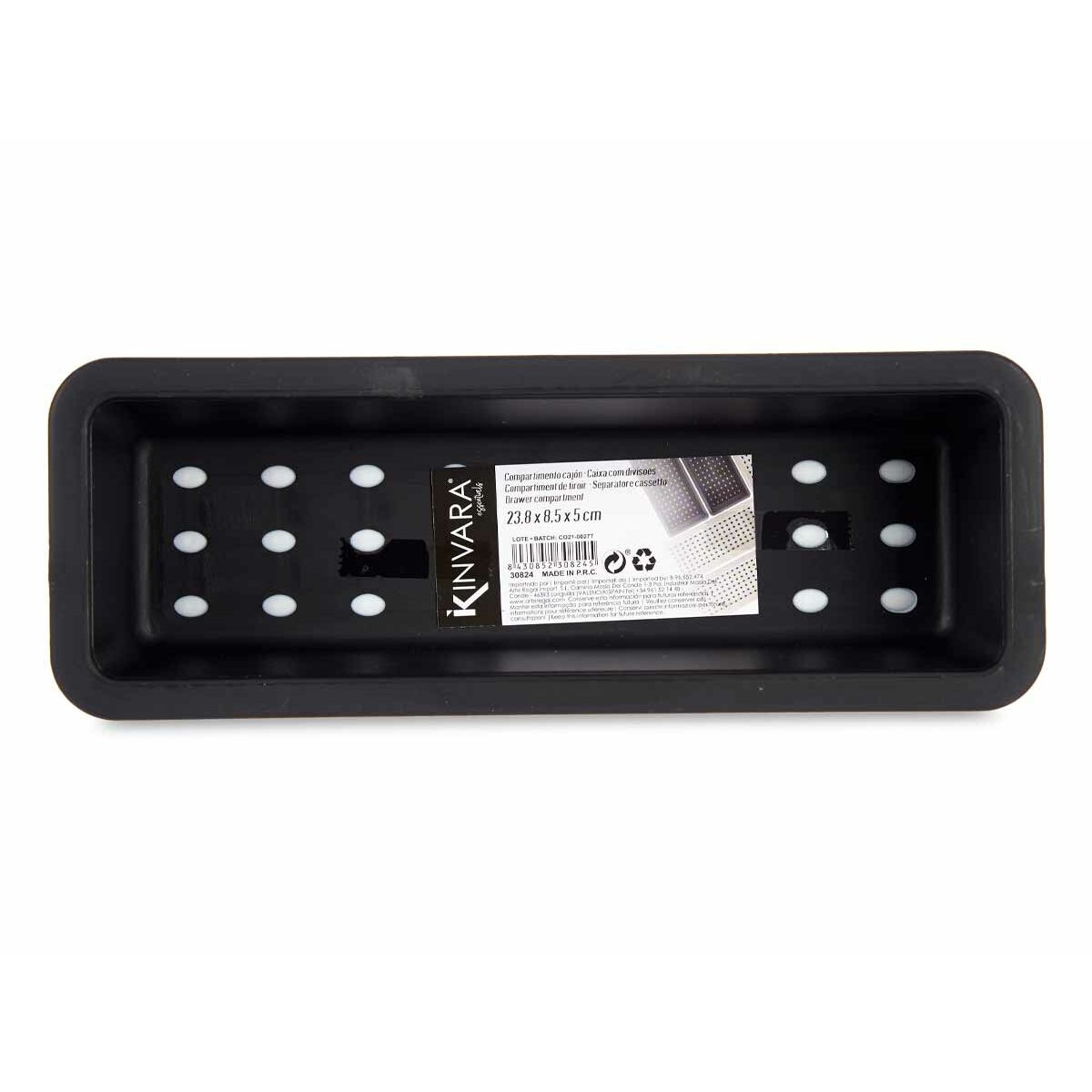 Vassoio Portaposate Kinvara Bianco Nero Grigio Caucciù polipropilene TPR 8,5 x 5 x 24 cm 24 x 5,5 x 8,5 cm (36 Unità) - Immagine 2