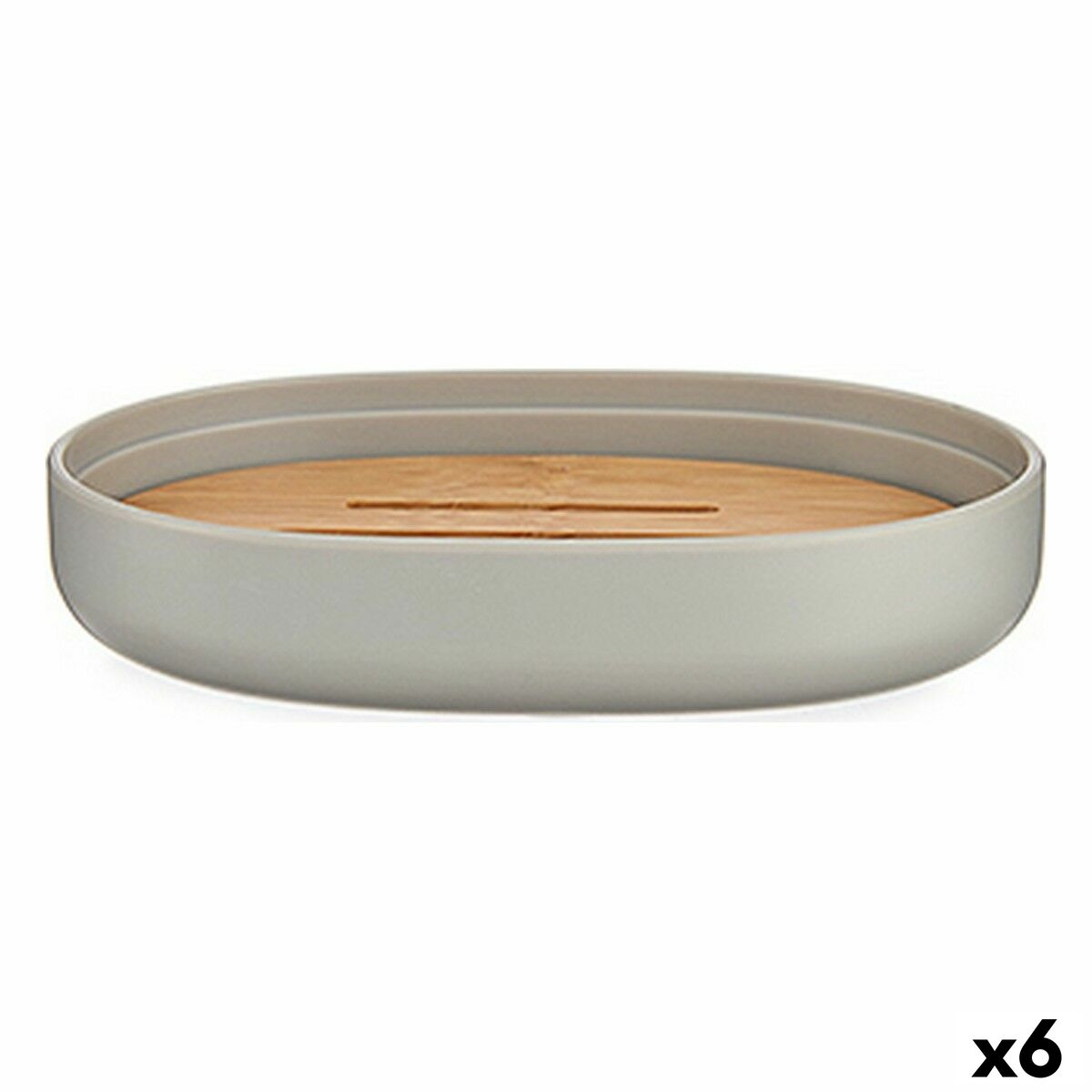 Portasapone Berilo Marrone Grigio Bambù polipropilene 9,5 x 2,5 x 13 cm 13 x 2,5 x 9,5 cm (6 Unità)