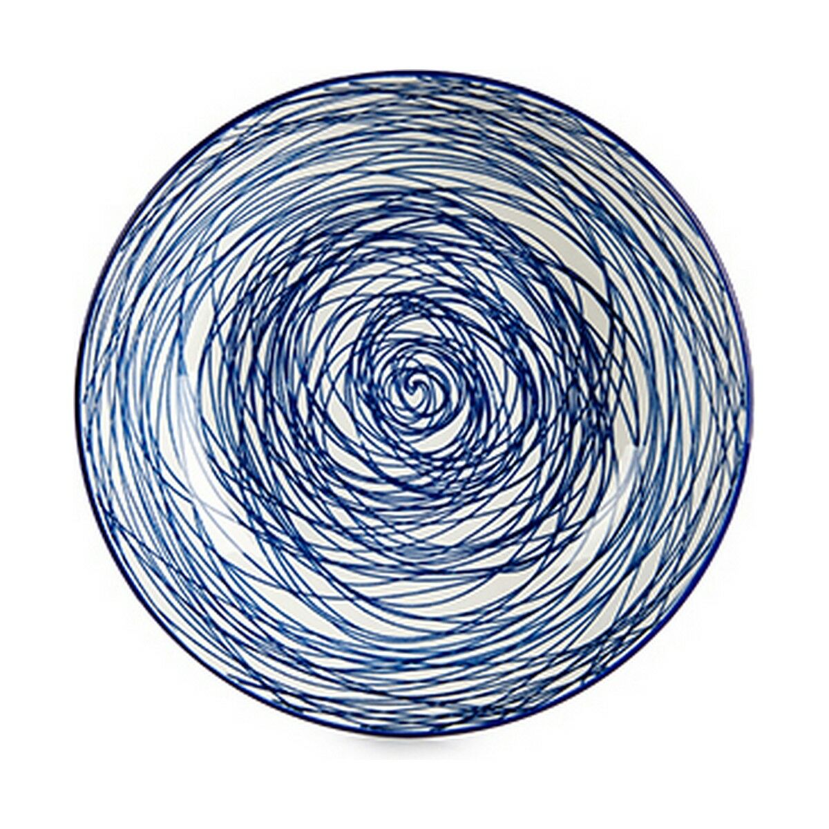 Piatto Fondo Vessia Azzurro Bianco Porcellana Righe 20 x 4,7 x 20 cm (6 Unità) - Immagine 2
