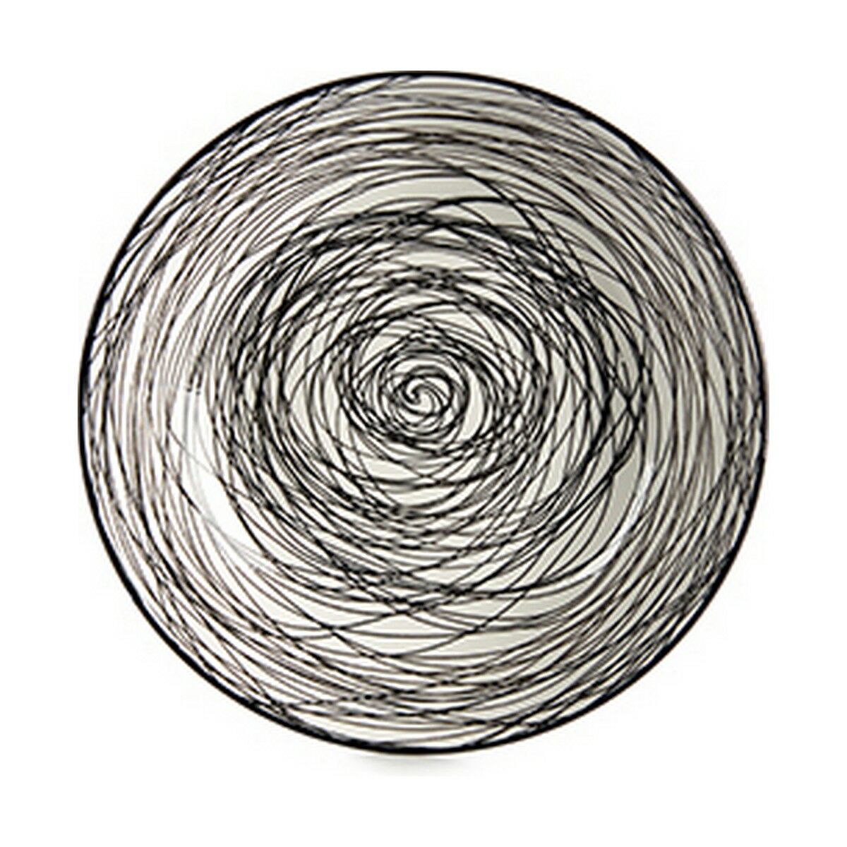 Piatto Fondo Vessia Bianco Nero Porcellana Righe 20 x 4,7 x 20 cm (6 Unità)