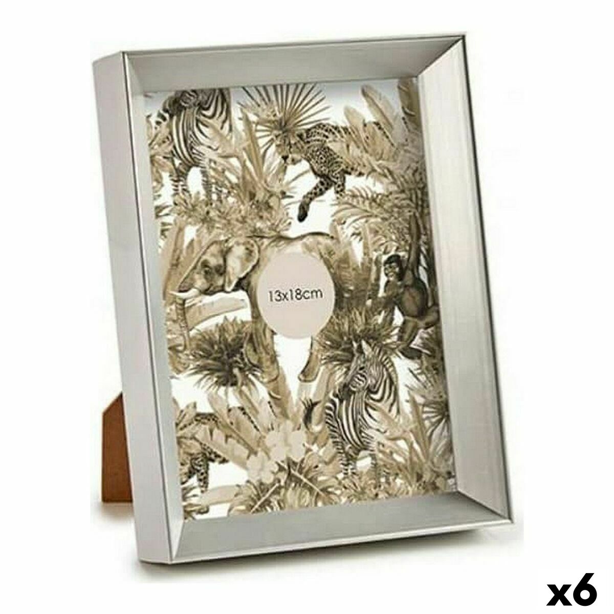 Cornice Portafoto Gift Decor Argentato Vetro Plastica (6 Unità)