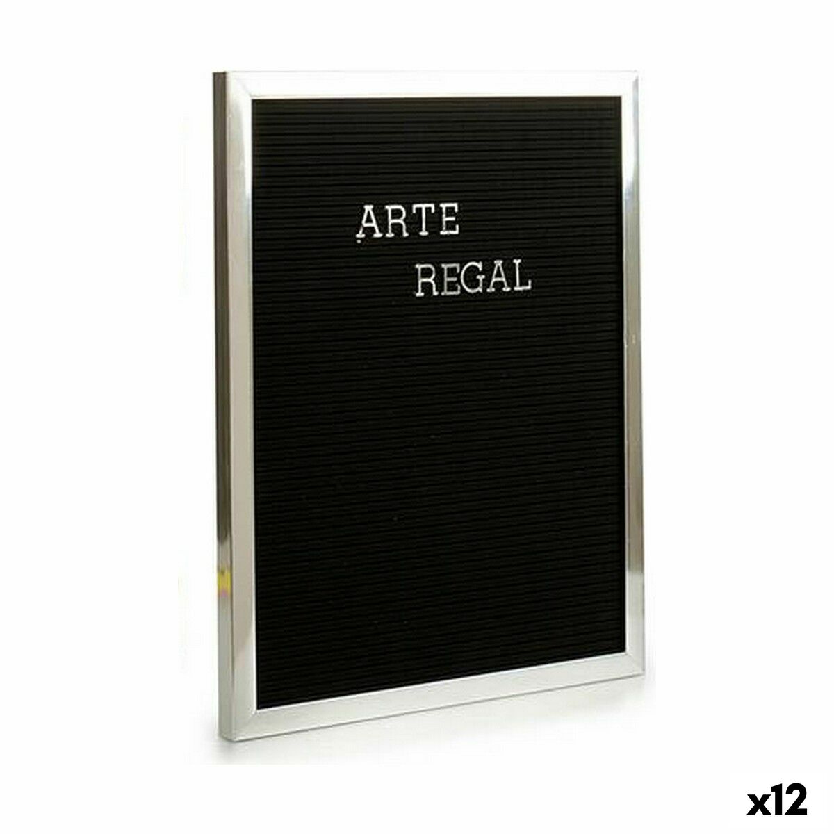 Quadro Gift Decor Nero Argentato 2,5 x 50,5 x 40,5 cm Pannello 144 Lettere (12 Unità)