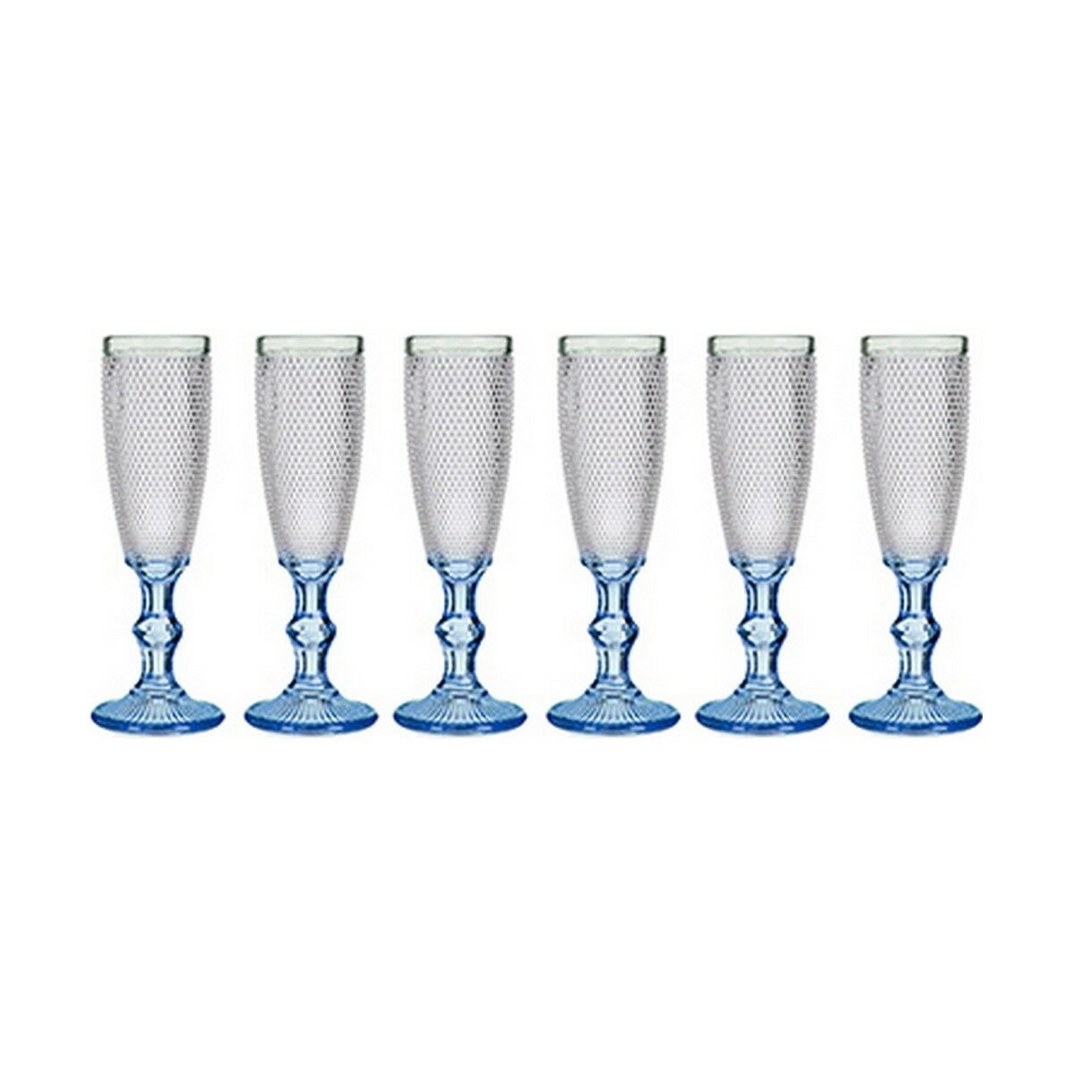 Calice da champagne Vivalto Azzurro Trasparente Vetro 180 ml Punti (6 Unità) - Immagine 2