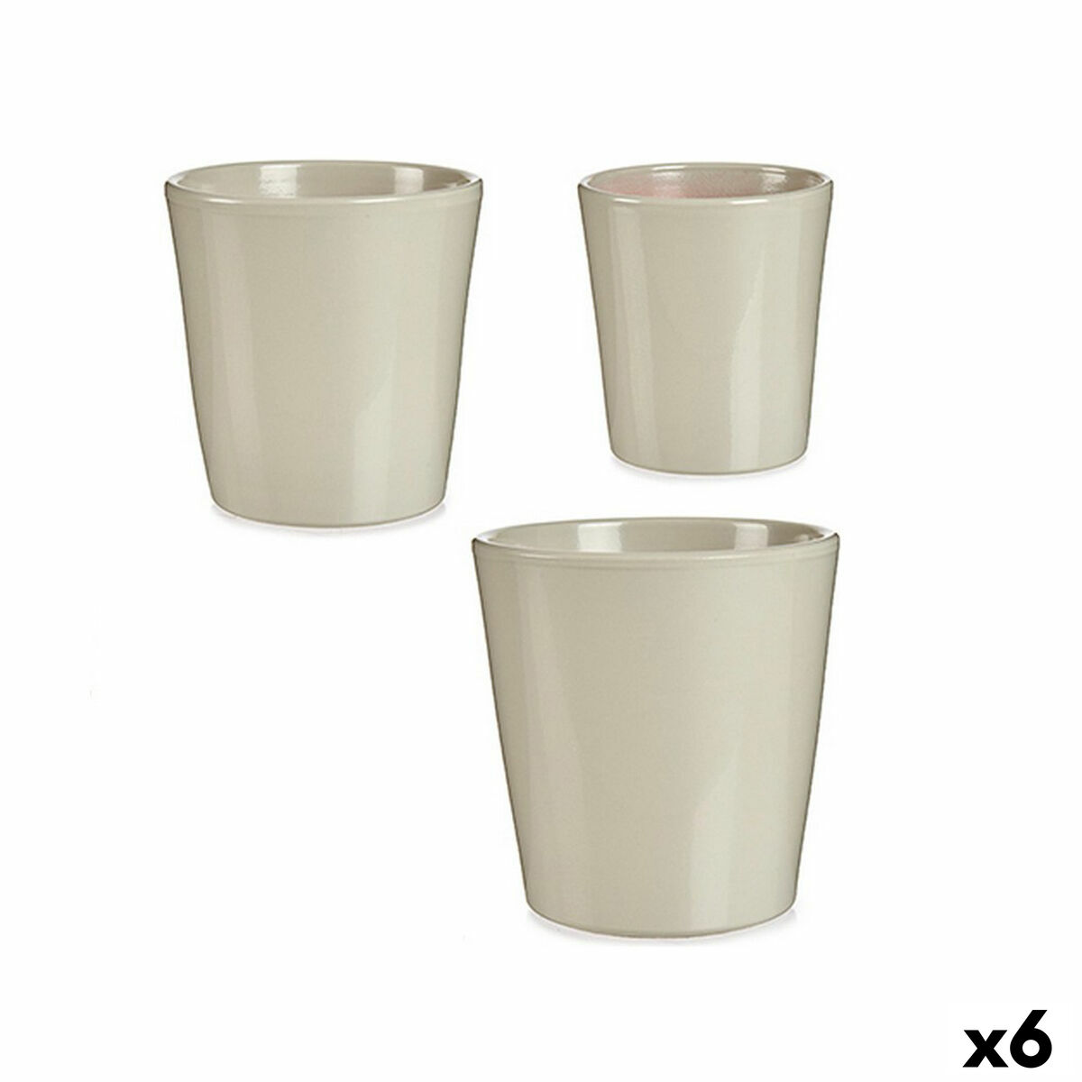Set di Vasi Ibergarden Grigio Argilla 16,5 x 16 x 16,5 cm (6 Unità)