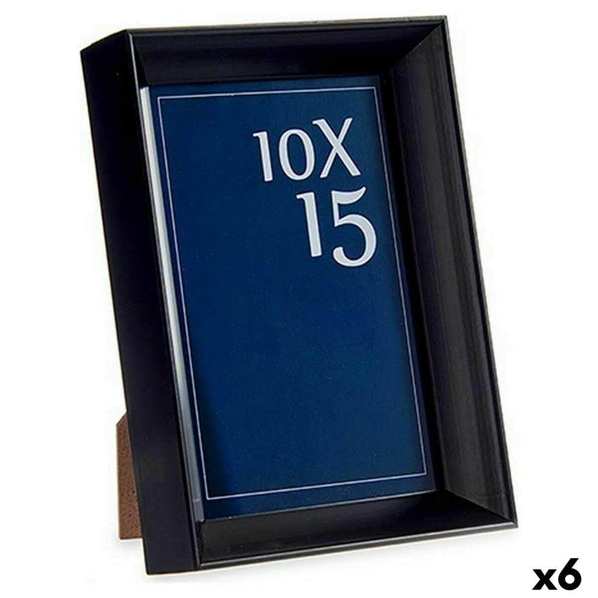 Cornice Portafoto Gift Decor Nero Vetro Plastica (6 Unità)