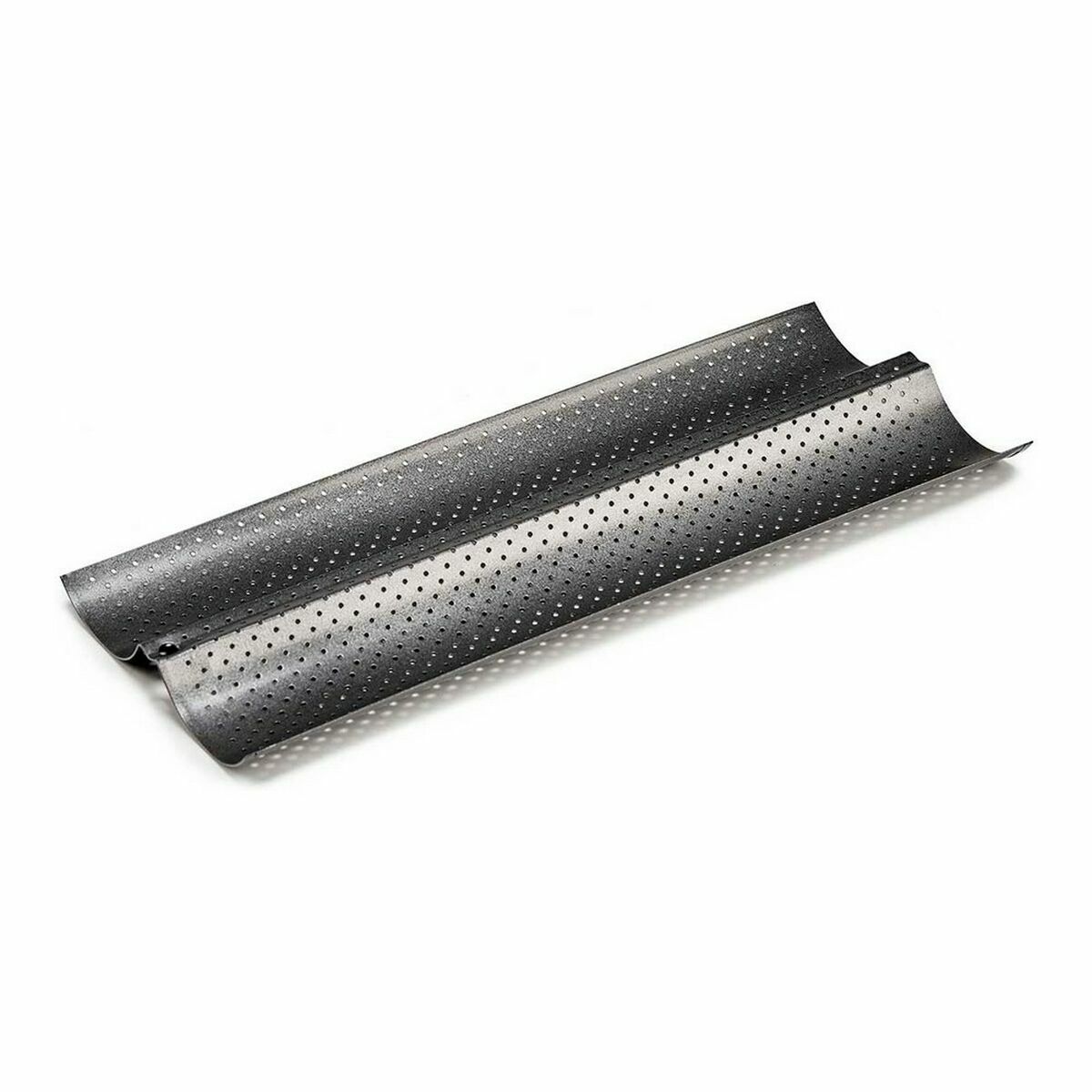 Stampo per Baguette Kinvara Grigio scuro Metallo Acciaio al carbonio 16 x 2,5 x 38 cm Pane (12 Unità) - Immagine 2