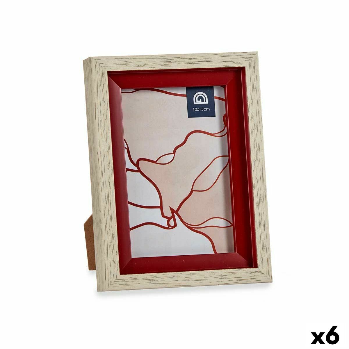 Cornice Portafoto Gift Decor Marrone Rosso Legno Cristallo Plastica (6 Unità)
