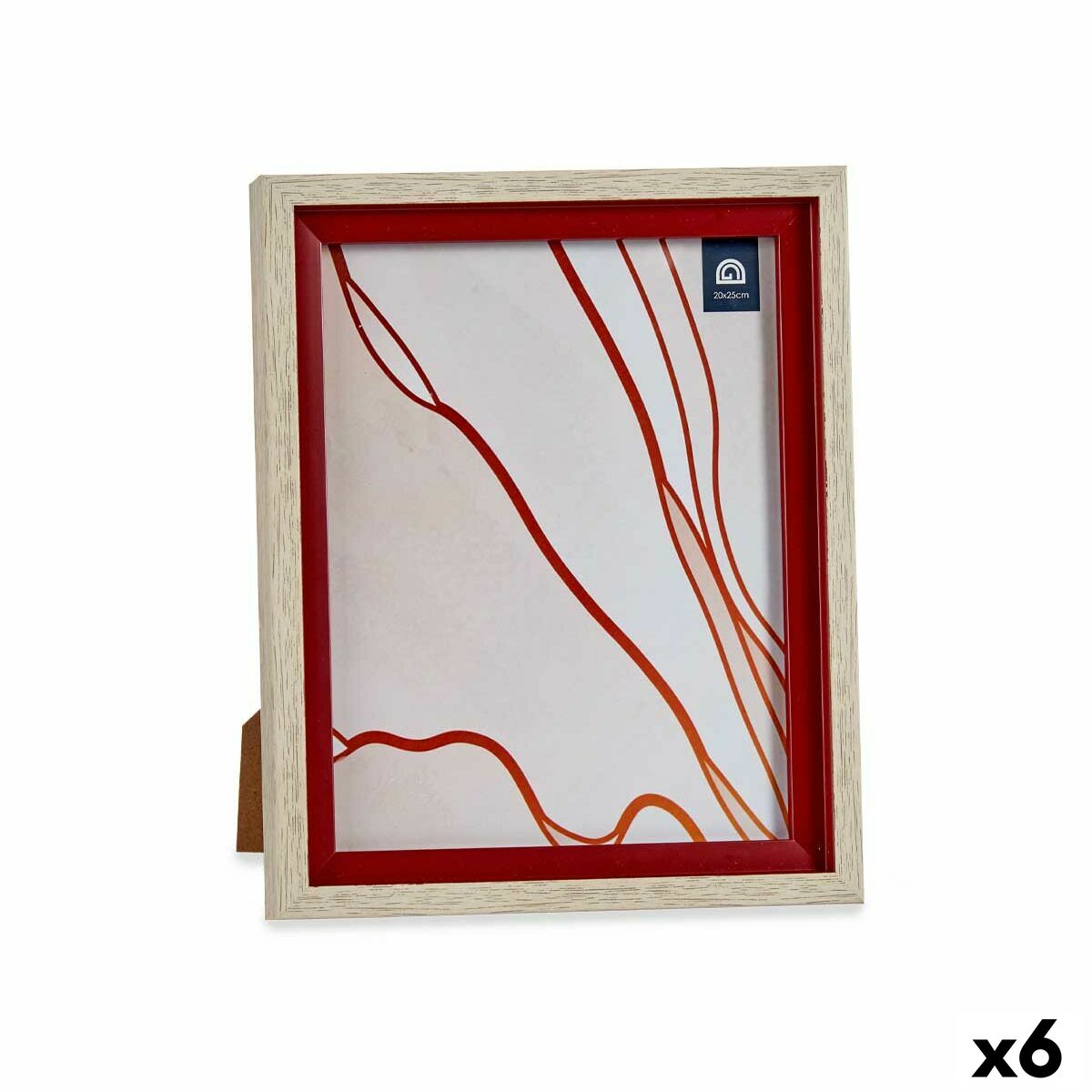 Cornice Portafoto Gift Decor Marrone Rosso Legno Vetro Cristallo polistirene Plastica (6 Unità)