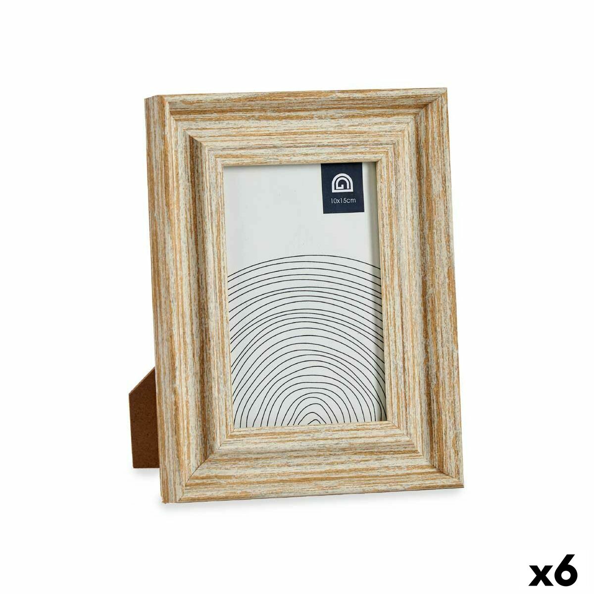 Cornice Portafoto Gift Decor Marrone Dorato Legno Vetro Cristallo polistirene Plastica (6 Unità)