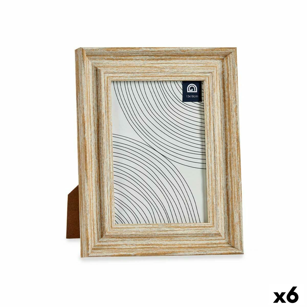 Cornice Portafoto Gift Decor Marrone Dorato Legno Vetro Cristallo polistirene Plastica (6 Unità)
