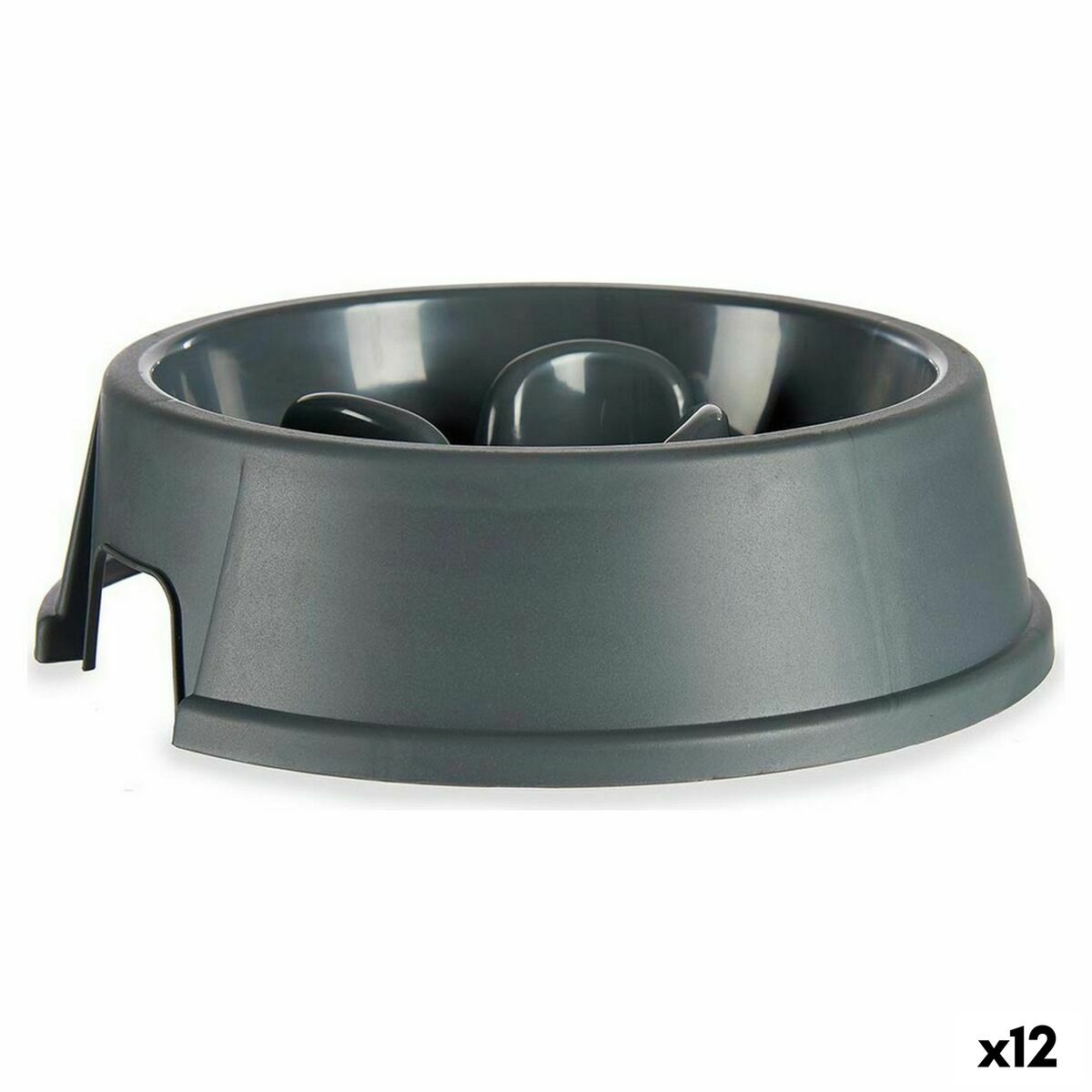 Ciotola ad Alimentazione Lenta per Animali Domestici Mascow Antracite Plastica 27 x 7,5 x 27 cm (12 Unità)