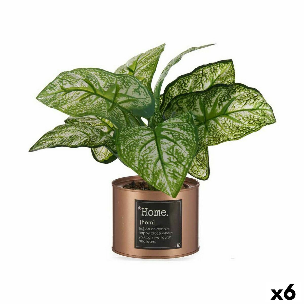 Pianta Decorativa Ibergarden Home Metallo Plastica Lattina 26 x 26 x 26 cm Rame (6 Unità)