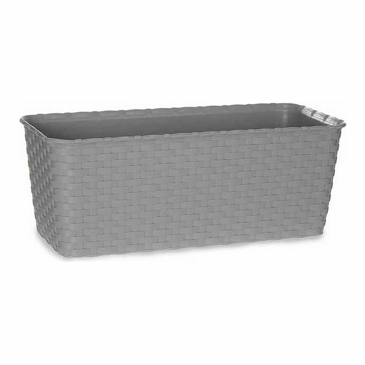 Vaso rettangolare da Balcone Stefanplast Grigio Plastica 13 x 11 x 29 cm (12 Unità) - Immagine 2