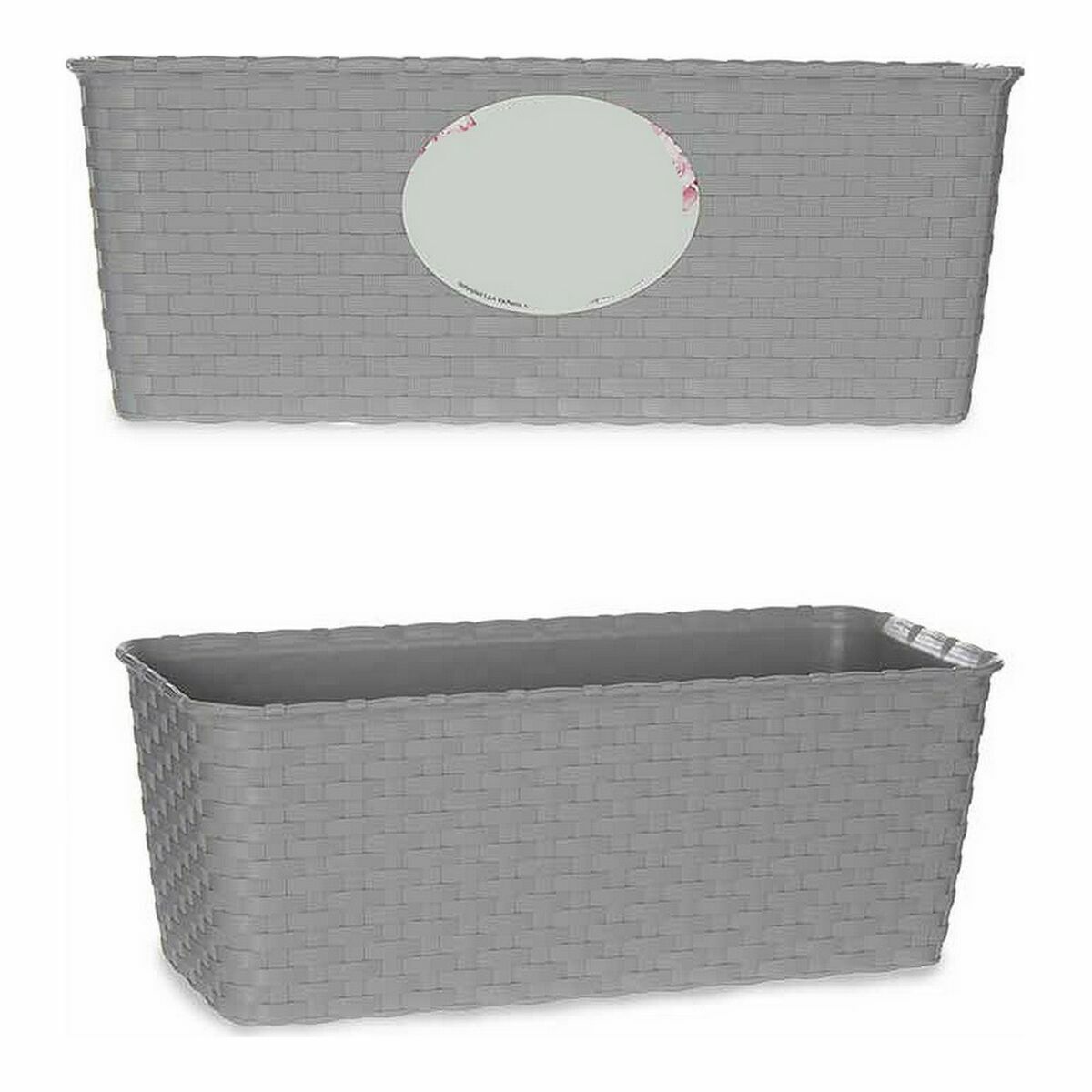 Vaso rettangolare da Balcone Stefanplast Grigio Plastica 13 x 11 x 29 cm (12 Unità) - Immagine 3