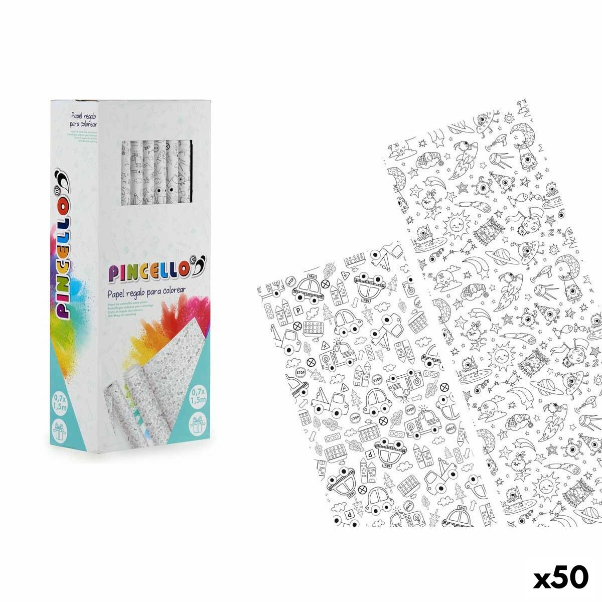 Carta Regalo Pincello 0,7 x 1,5 m Veicoli Extraterrestre (50 Unità)