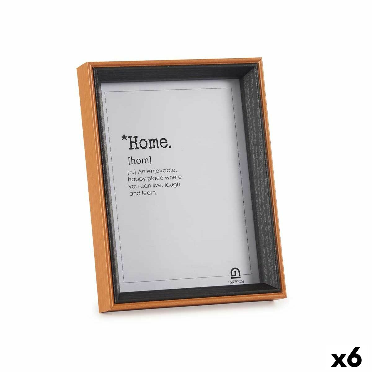 Cornice Portafoto Gift Decor Marrone Nero Cristallo Legno MDF (6 Unità)