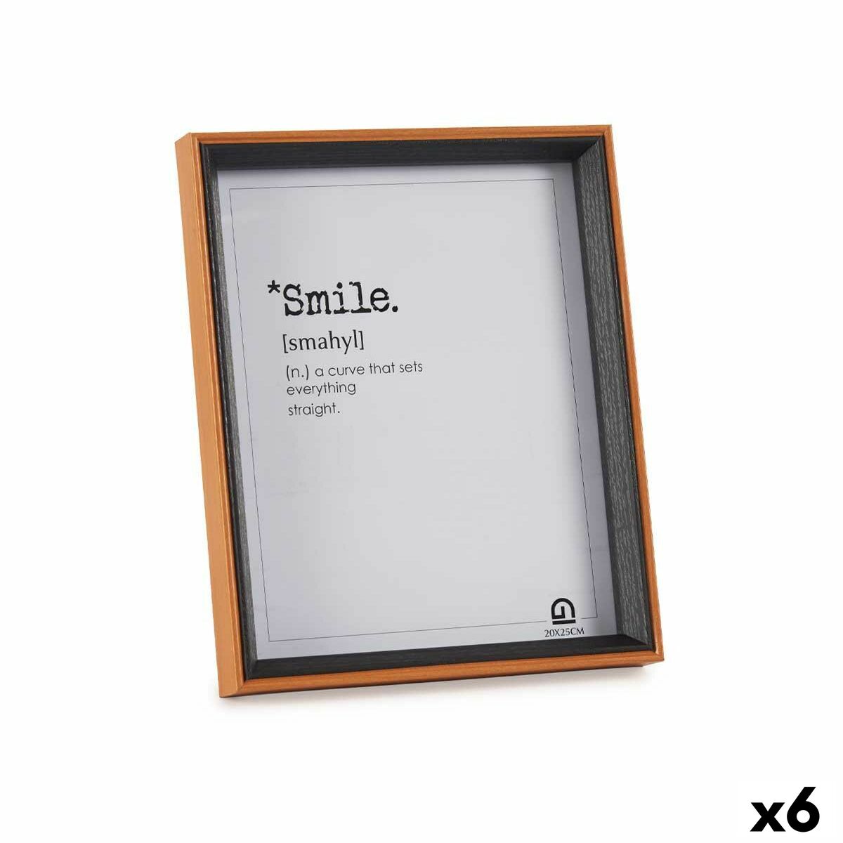 Cornice Portafoto Gift Decor Marrone Nero Cristallo Legno MDF (6 Unità)