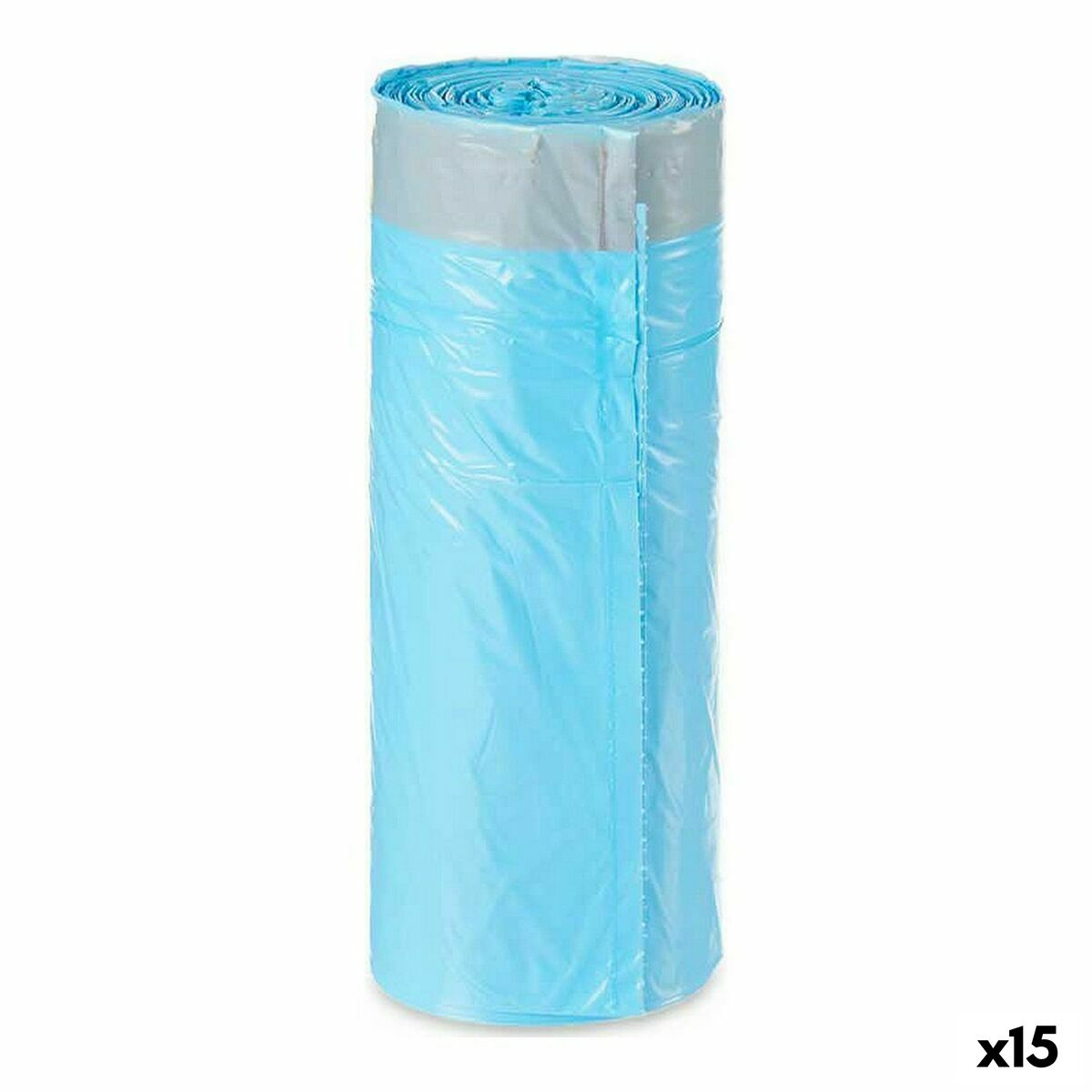 Sacchetti per la Spazzatura Azzurro Polietilene 30 L 15 Unità