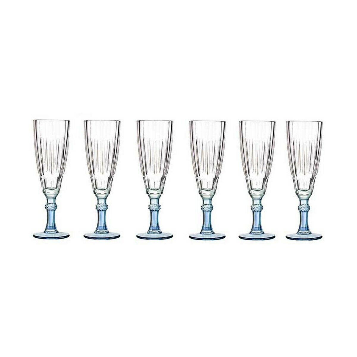 Calice da champagne Vivalto Exotic Azzurro Cristallo 170 ml (6 Unità) - Immagine 2