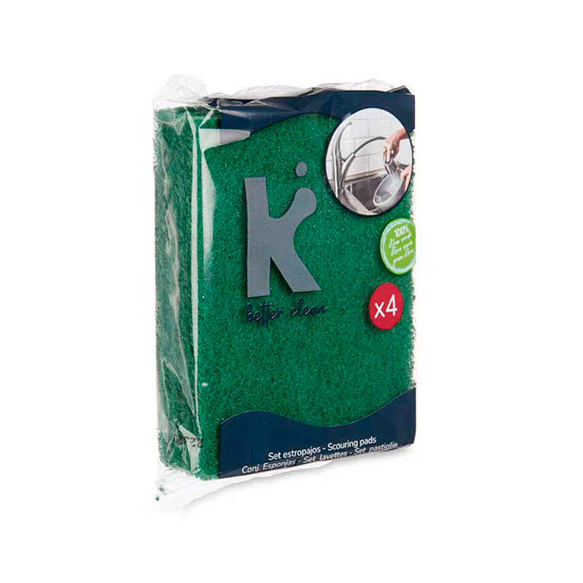Set di spugne Verde Fibra abrasiva 11,3 X 15,7 X 0,5 cm (22 Unità) - Immagine 2