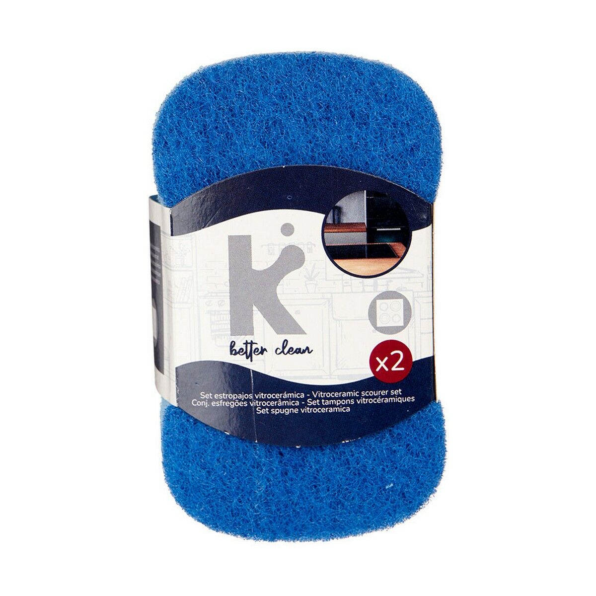 Set di spugne Azzurro Poliuretano 7 x 12,3 x 2,5 cm (32 Unità) - Immagine 3