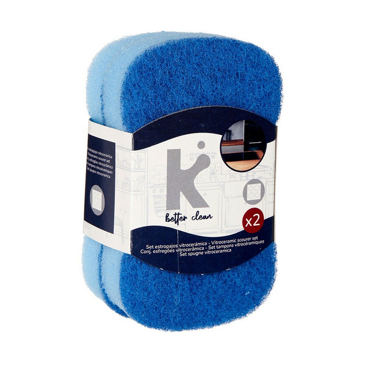 Set di spugne Azzurro Poliuretano 7 x 12,3 x 2,5 cm (32 Unità) - Immagine 2