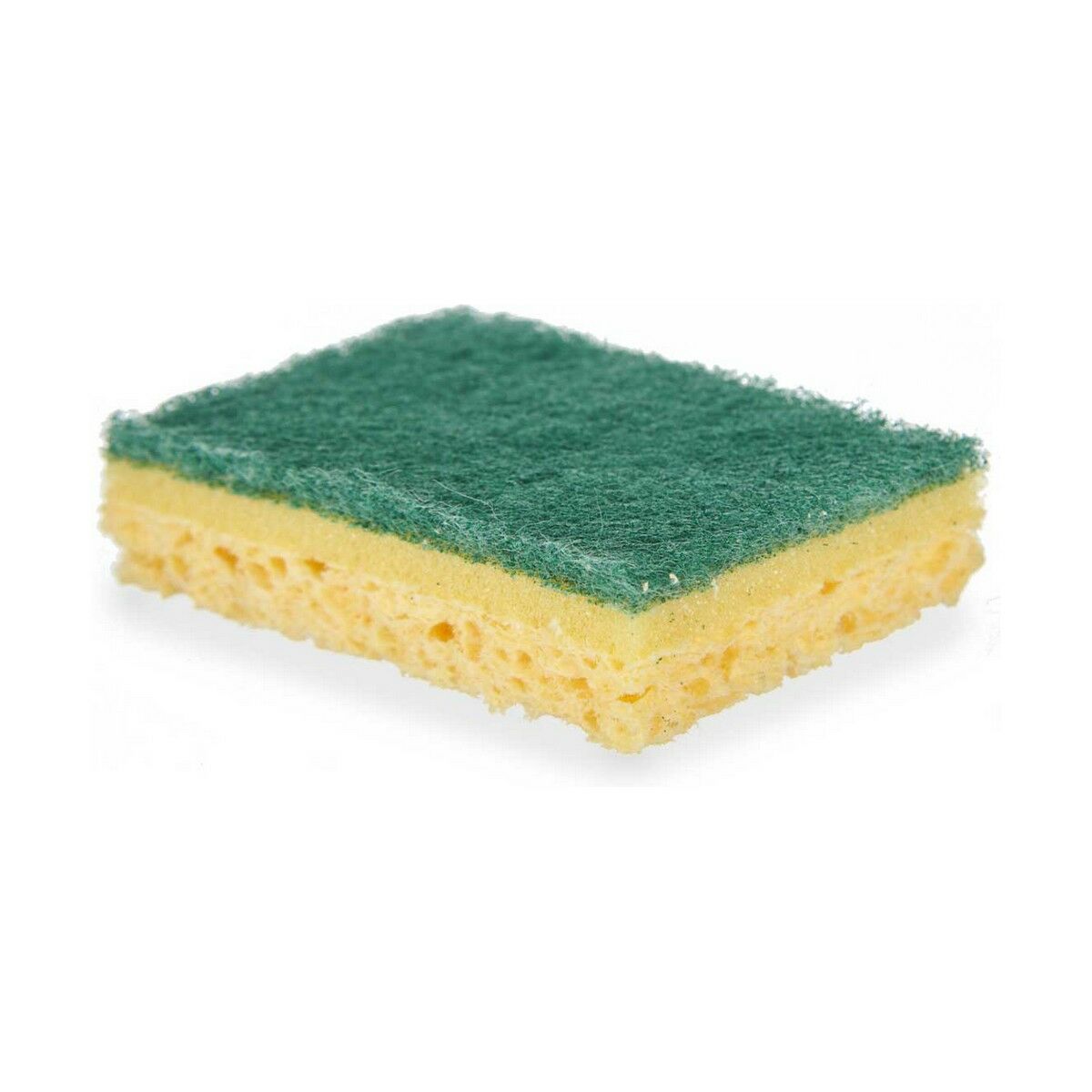 Set di spugne Giallo Verde Cellulosa Fibra abrasiva 9 x 5,5 x 2,5 cm 19,5 x 9 x 4 cm (14 Unità) - Immagine 2