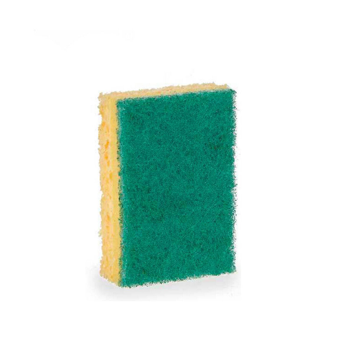 Set di spugne Giallo Verde Cellulosa Fibra abrasiva 9 x 5,5 x 2,5 cm 19,5 x 9 x 4 cm (14 Unità) - Immagine 3