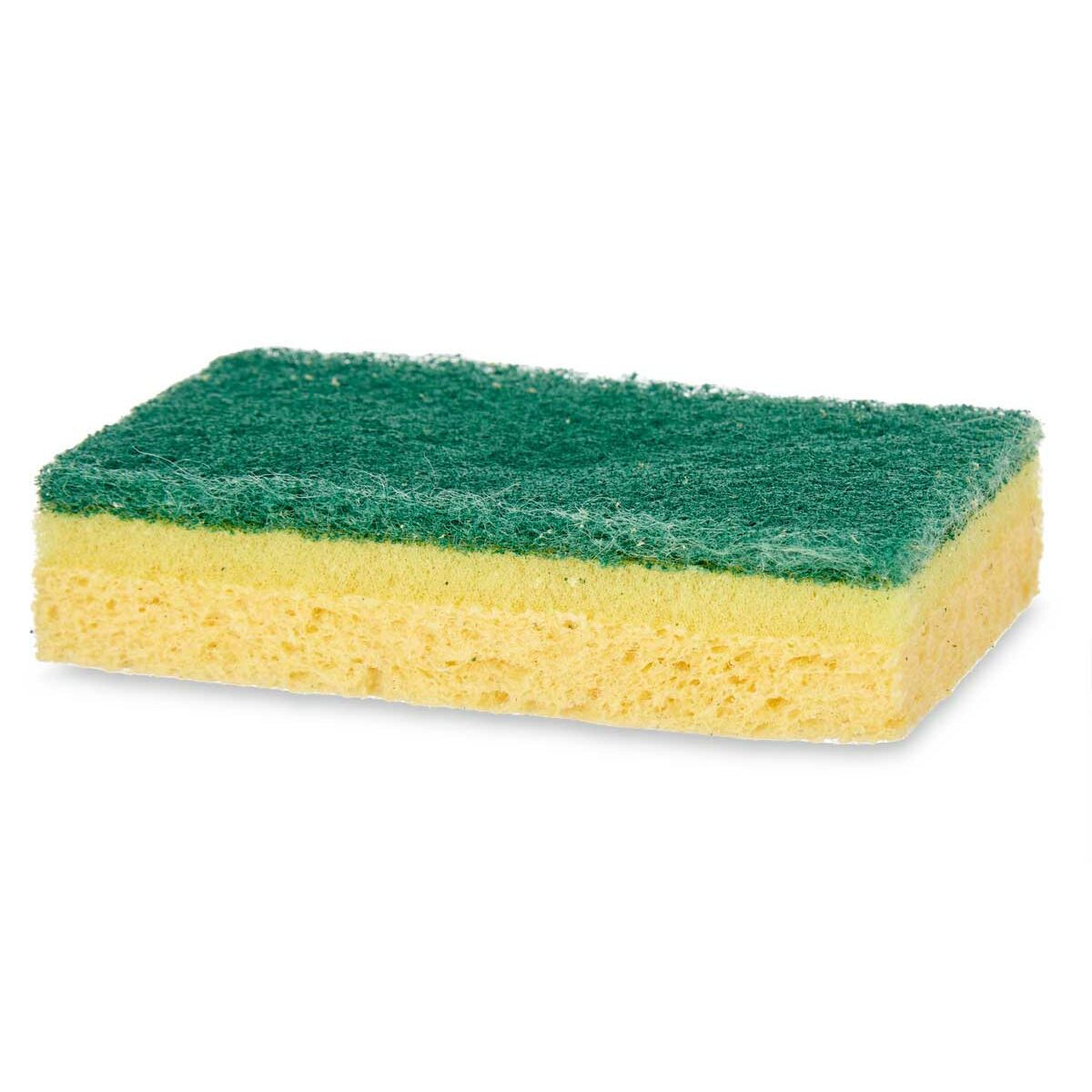 Set di spugne Giallo Verde Cellulosa Fibra abrasiva 10,5 X 6,7 X 2,5 cm 10,8 x 13,3 x 2 cm (26 Unità) - Immagine 2