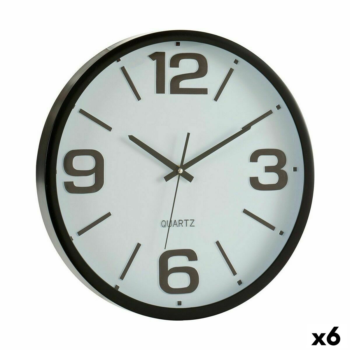 Orologio da Parete Gift Decor Bianco Nero Cristallo Plastica 40 x 40 x 5 cm 40 x 5 x 40 cm (6 Unità)