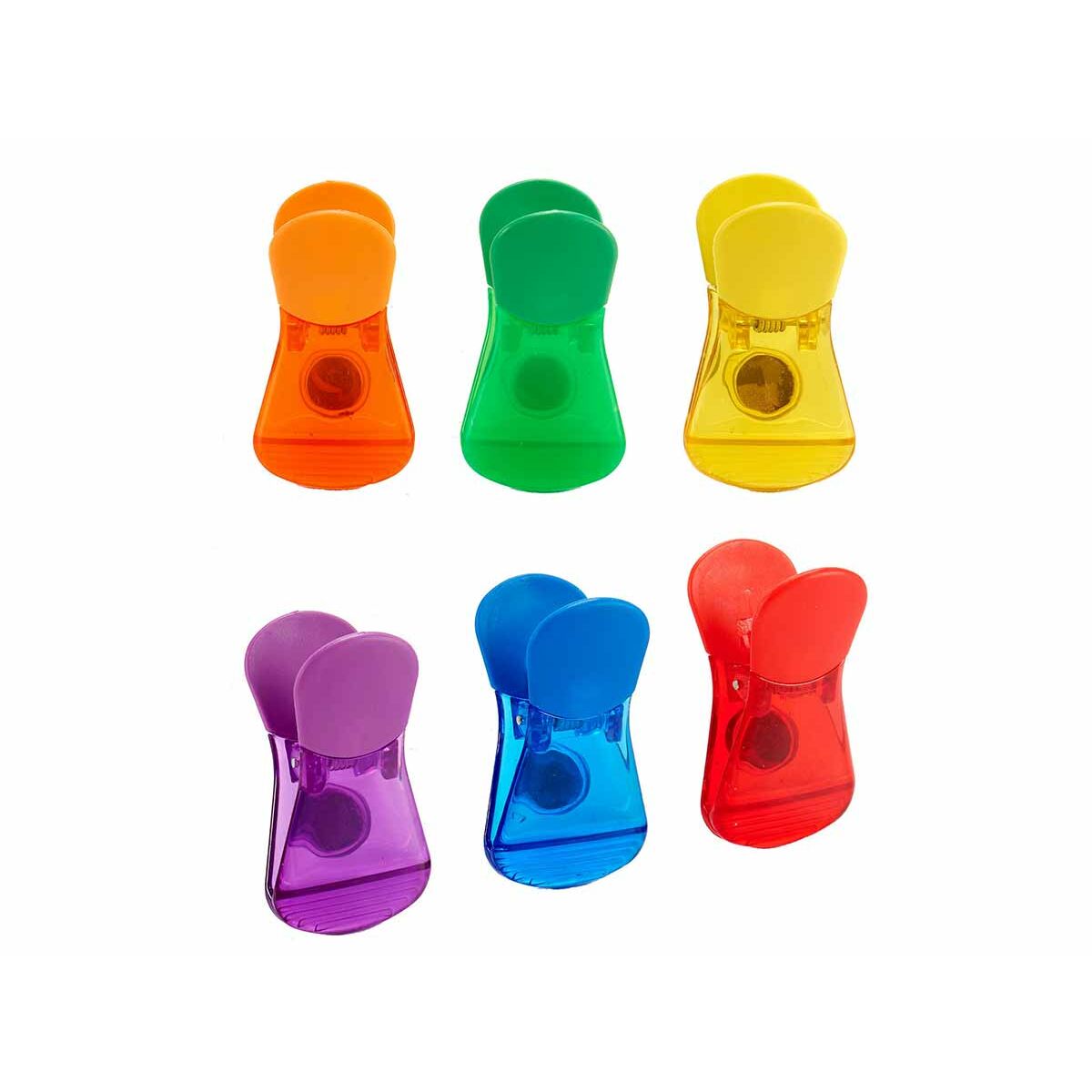 Molette per Chiudere le Buste Kinvara Giallo Azzurro Rosso Verde Viola Multicolore Arancio Metallo Plastica Magnetico 6 Pezzi (1 - Immagine 2