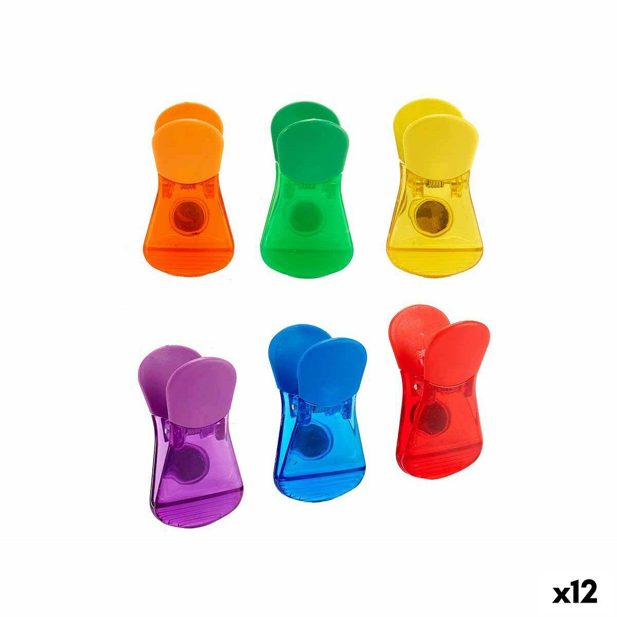 Molette per Chiudere le Buste Kinvara Giallo Azzurro Rosso Verde Viola Multicolore Arancio Metallo Plastica Magnetico 6 Pezzi (1