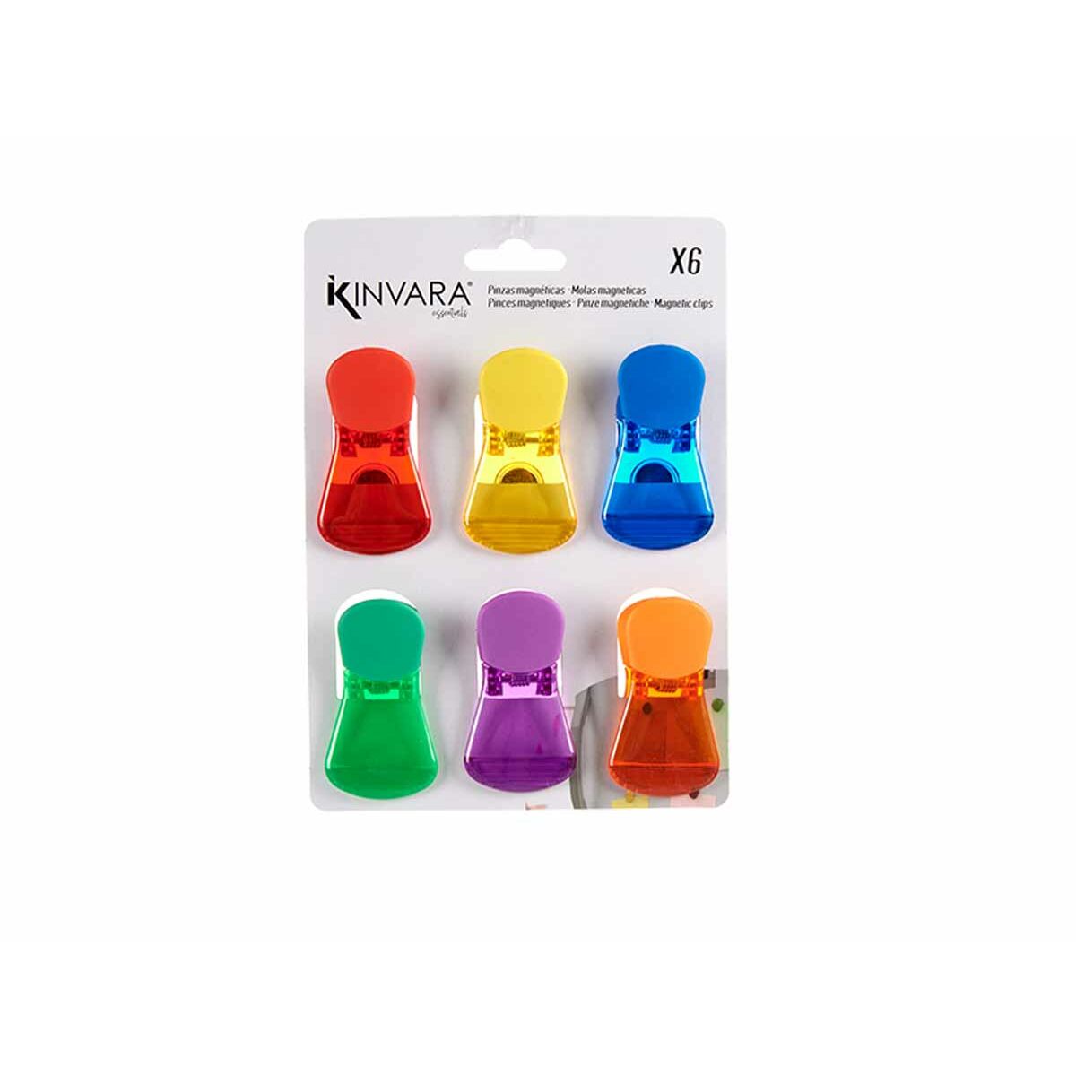 Molette per Chiudere le Buste Kinvara Giallo Azzurro Rosso Verde Viola Multicolore Arancio Metallo Plastica Magnetico 6 Pezzi (1 - Immagine 3