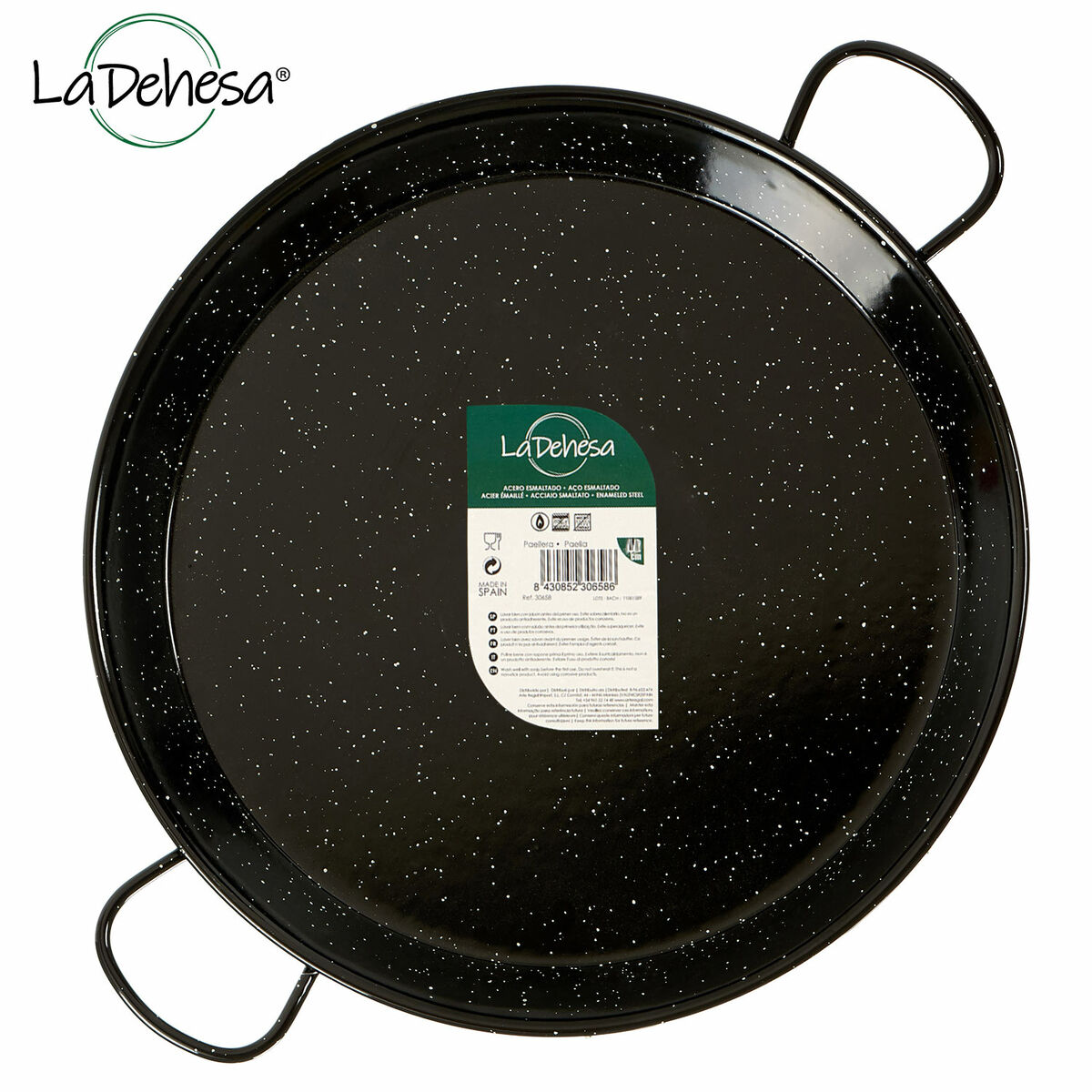 Padella La Dehesa Nero Acciaio Smaltato Ø 38 cm 51 x 6 x 39 cm (6 Unità) - Immagine 4