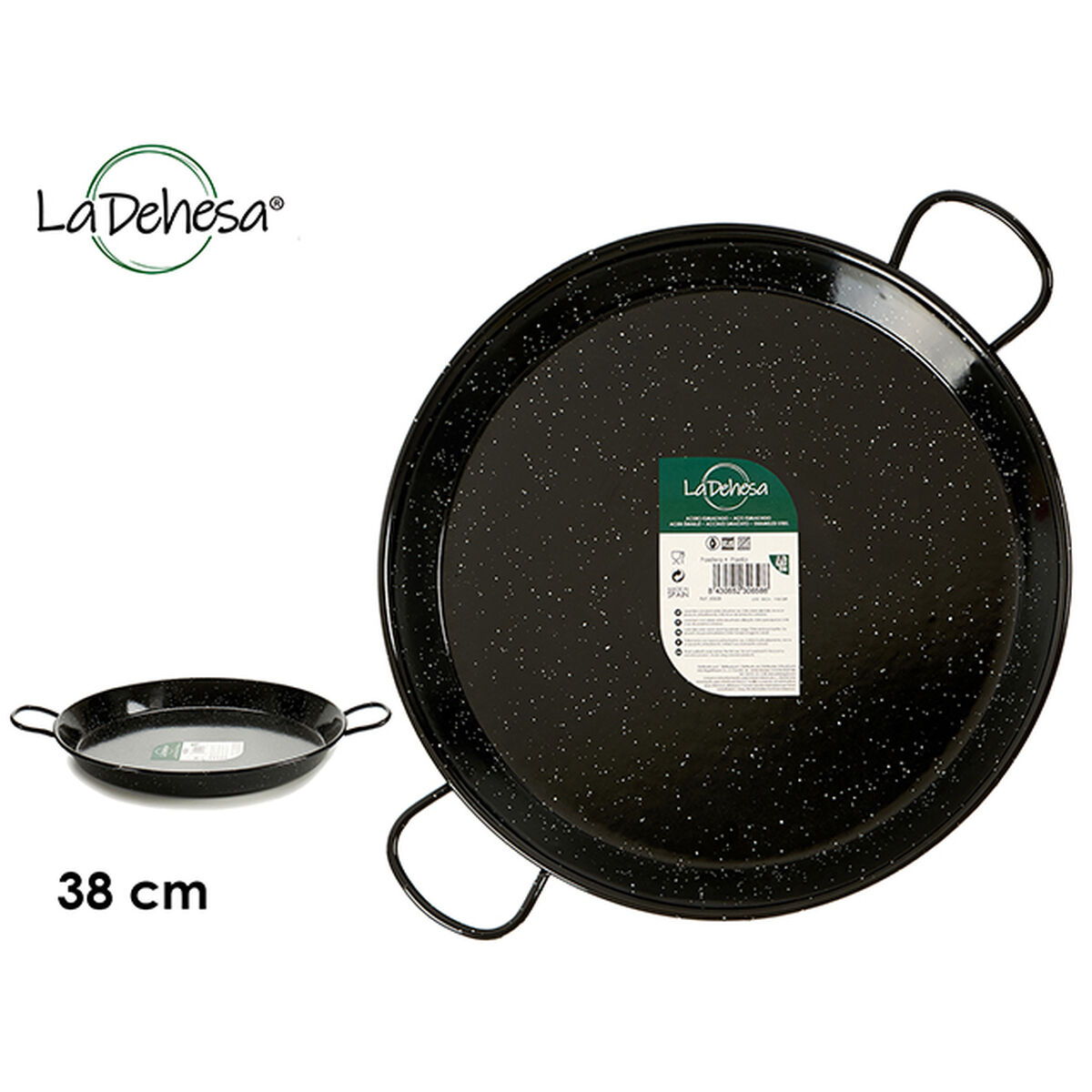 Padella La Dehesa Nero Acciaio Smaltato Ø 38 cm 51 x 6 x 39 cm (6 Unità) - Immagine 5