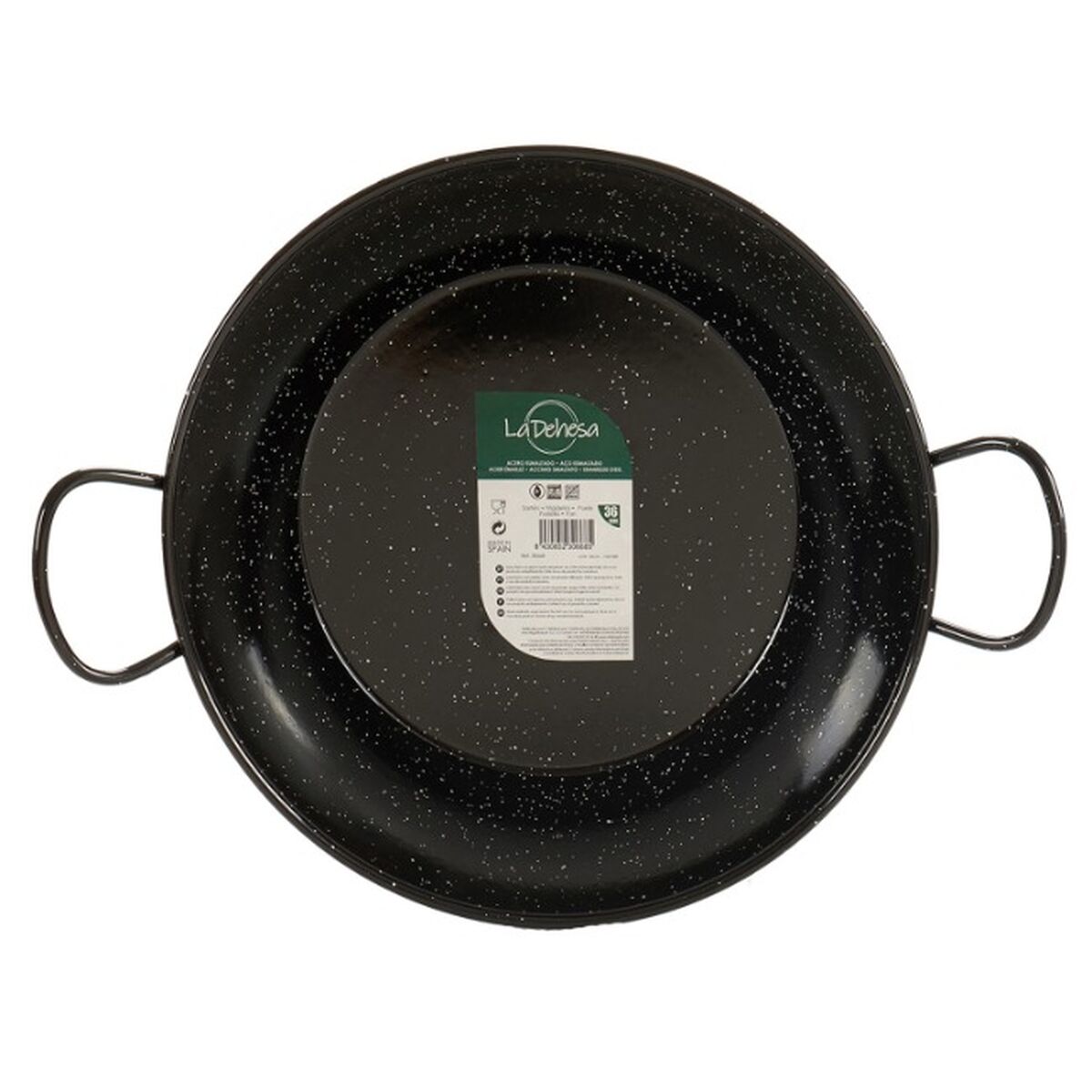 Paellera La Dehesa Nero Acciaio Smaltato Ø 36 cm 48 x 13 x 8 cm 48 x 9,5 x 36 cm (4 Unità) - Immagine 2