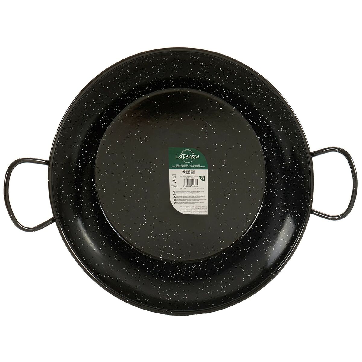 Paellera La Dehesa Nero Acciaio Smaltato Ø 45 cm 46 x 13,5 x 58 cm 58 x 13,5 x 46 cm (3 Unità) - Immagine 2