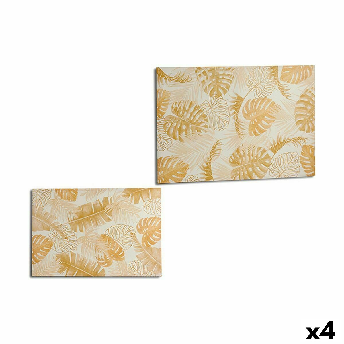 Tela Gift Decor Dorato Foglia della pianta 120 x 80 x 2,5 cm (4 Unità)