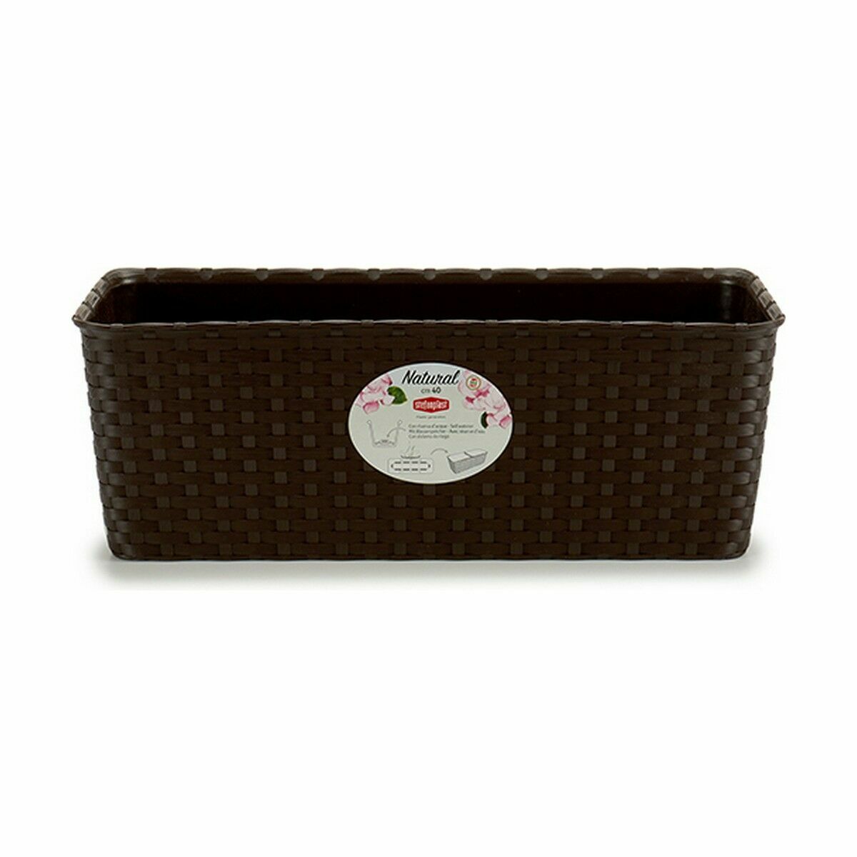 Vaso rettangolare da Balcone Stefanplast Plastica 39 x 13,5 x 15,5 cm (12 Unità) - Immagine 2