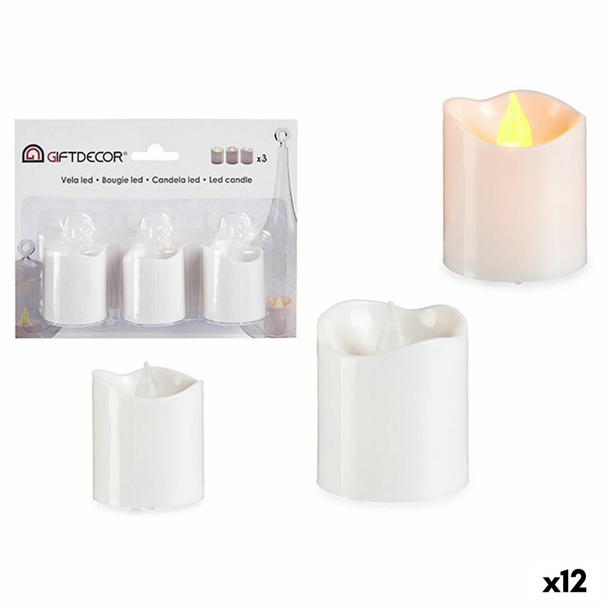 Set di Candele Gift Decor Bianco 18 x 14 x 4 cm 3,7 x 3,7 x 5 cm (12 Unità)