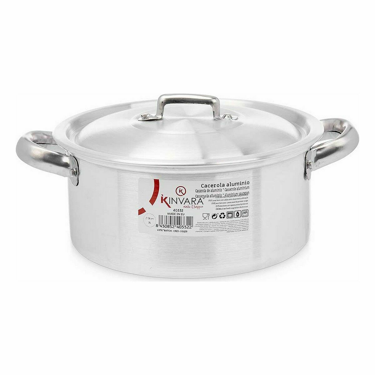 Casseruola con coperchio Kinvara Argentato 25 x 11,5 x 18 cm 18 x 11,5 x 25 cm (10 Unità) - Immagine 3
