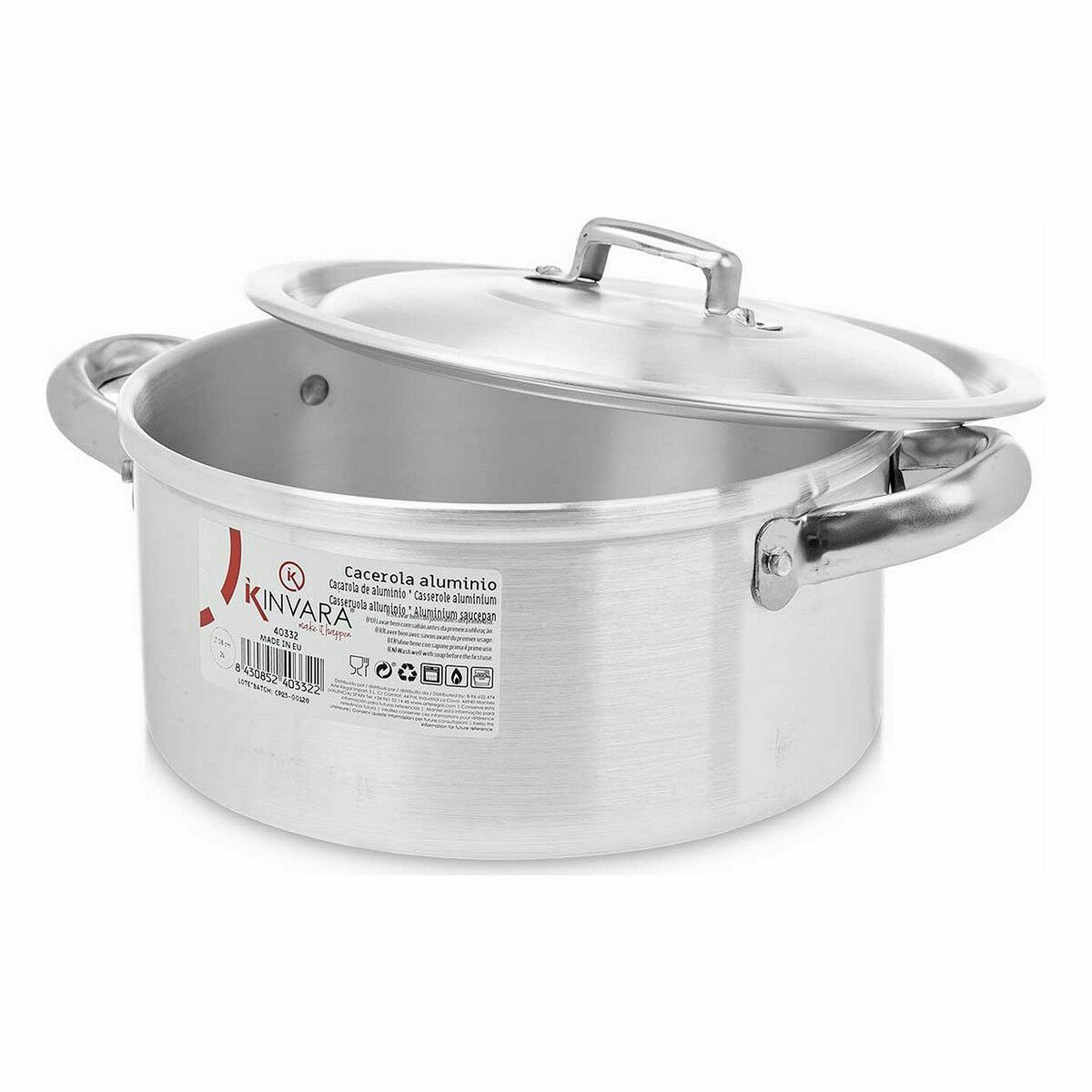 Casseruola con coperchio Kinvara Argentato 25 x 11,5 x 18 cm 18 x 11,5 x 25 cm (10 Unità) - Immagine 4
